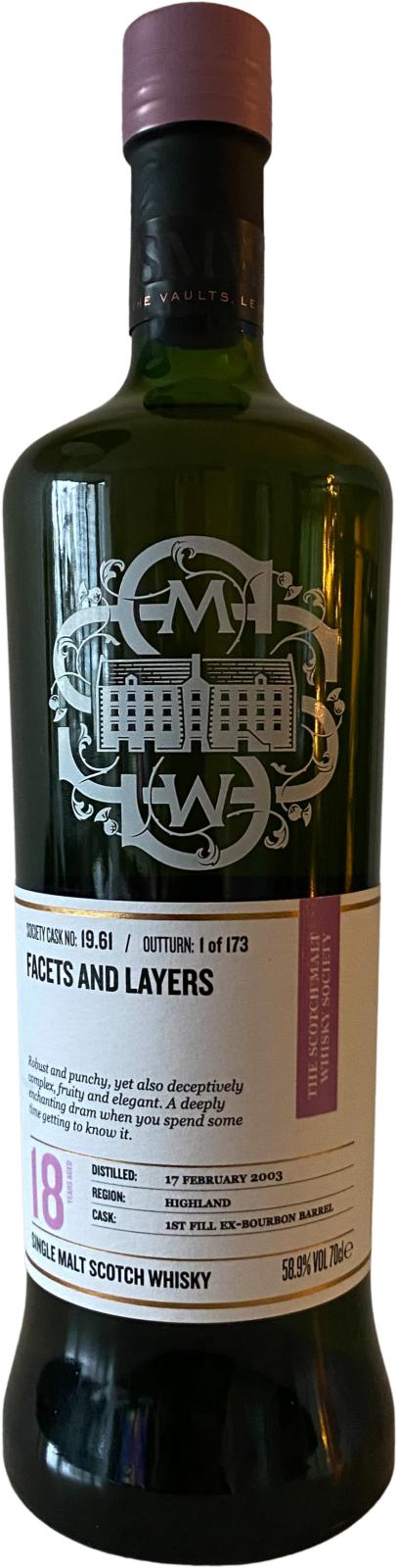 Glen Garioch 2003 SMWS 19.61 Facets and layers 18 Year Old 2021 Release (Cask #19.61) Single Malt Scotch Whisky | 700ML at CaskCartel.com
