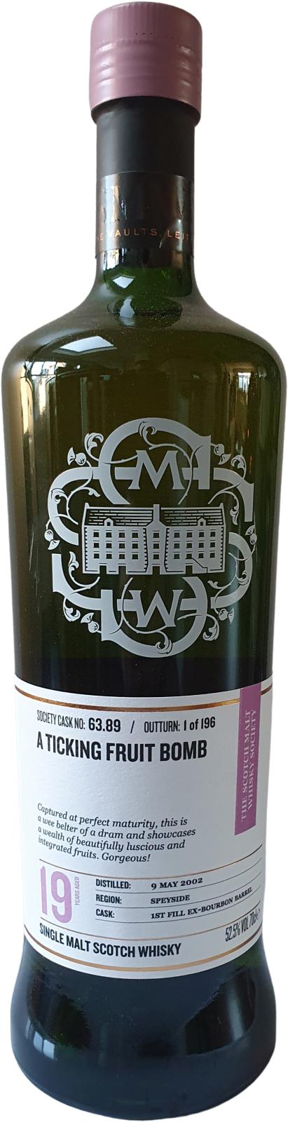 Glentauchers 2002 SMWS 63.89 A ticking fruit bomb 19 Year Old 2021 Release (Cask #63.89) Single Malt Scotch Whisky | 700ML at CaskCartel.com