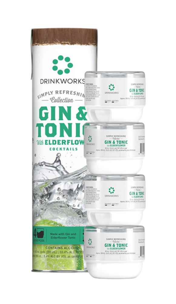 Drinkworks Gin & Tonic with Elderflower Tube (4x Pods) | 4x50ML at CaskCartel.com