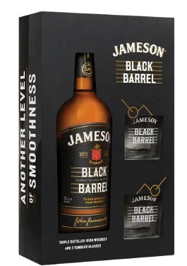 Jameson Black Barrel Gift Set with 2 Tumbler Glasses | 750ML at CaskCartel.com