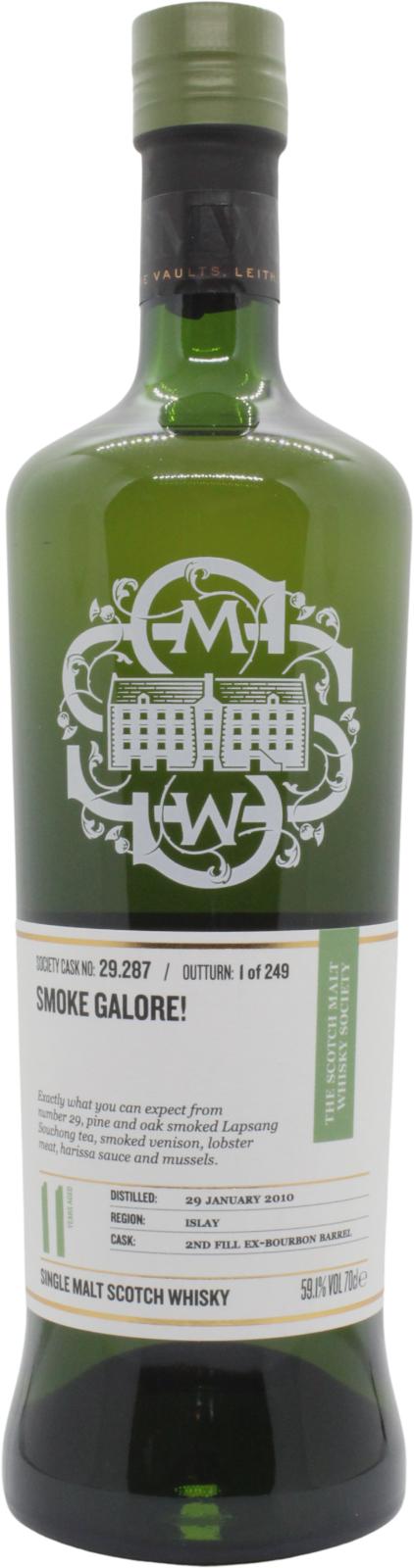 Laphroaig 2010 SMWS 29.287 Smoke galore! 11 Year Old 2021 Release (Cask #29.287) Single Malt Scotch Whisky | 700ML at CaskCartel.com