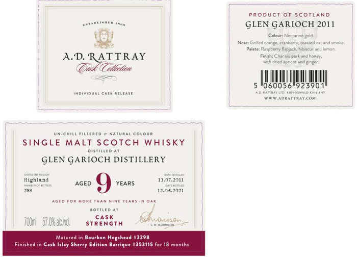 Glen Garioch 2011 DR 9 Year Old 2021 Release (Cask #2298 / 353115) Single Malt Scotch Whisky | 700ML