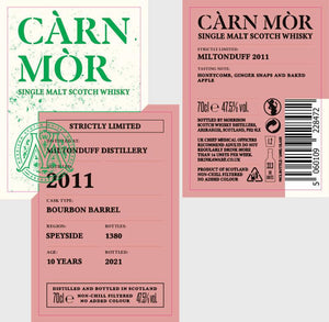 Miltonduff 2011 MSWD Càrn Mòr - Strictly Limited Edition 10 Year Old 2021 Release Single Malt Scotch Whisky | 700ML at CaskCartel.com