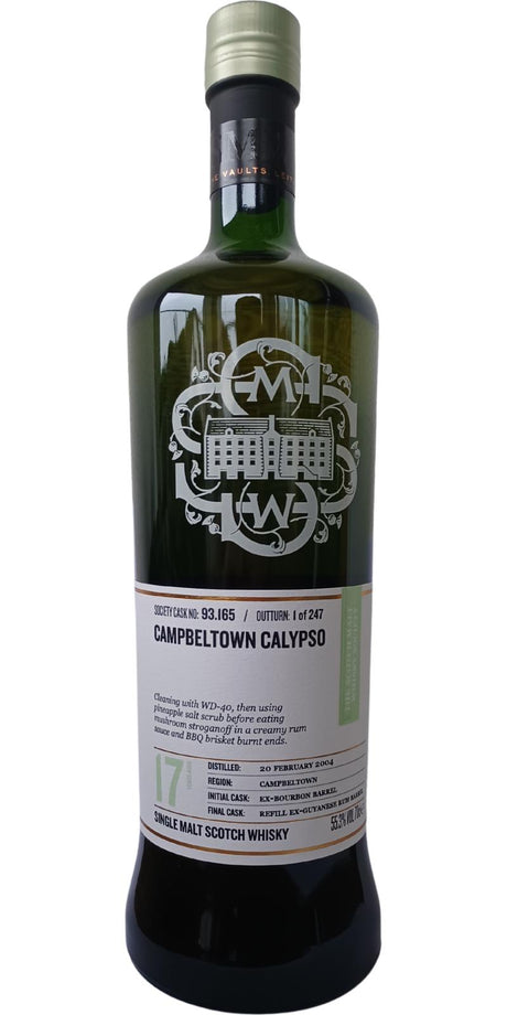 Glen Scotia 2004 SMWS 93.165 Campbeltown calypso 17 Year Old 2021 Release (Cask #93.165) Single Malt Scotch Whisky | 700ML at CaskCartel.com