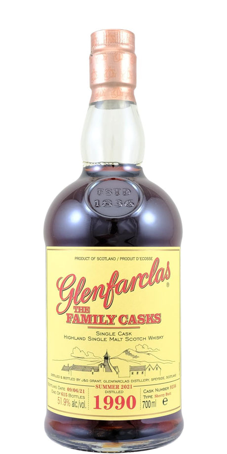 Glenfarclas 1990 The Family Casks (Release S21)  2021 Release (Cask #9256) Single Malt Scotch Whisky | 700ML at CaskCartel.com