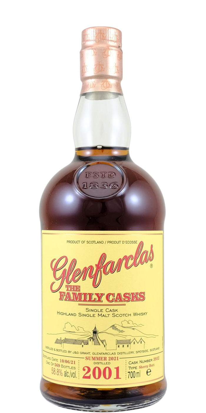 Glenfarclas 2001 The Family Casks (Release S21)  2021 Release (Cask #3932) Single Malt Scotch Whisky | 700ML