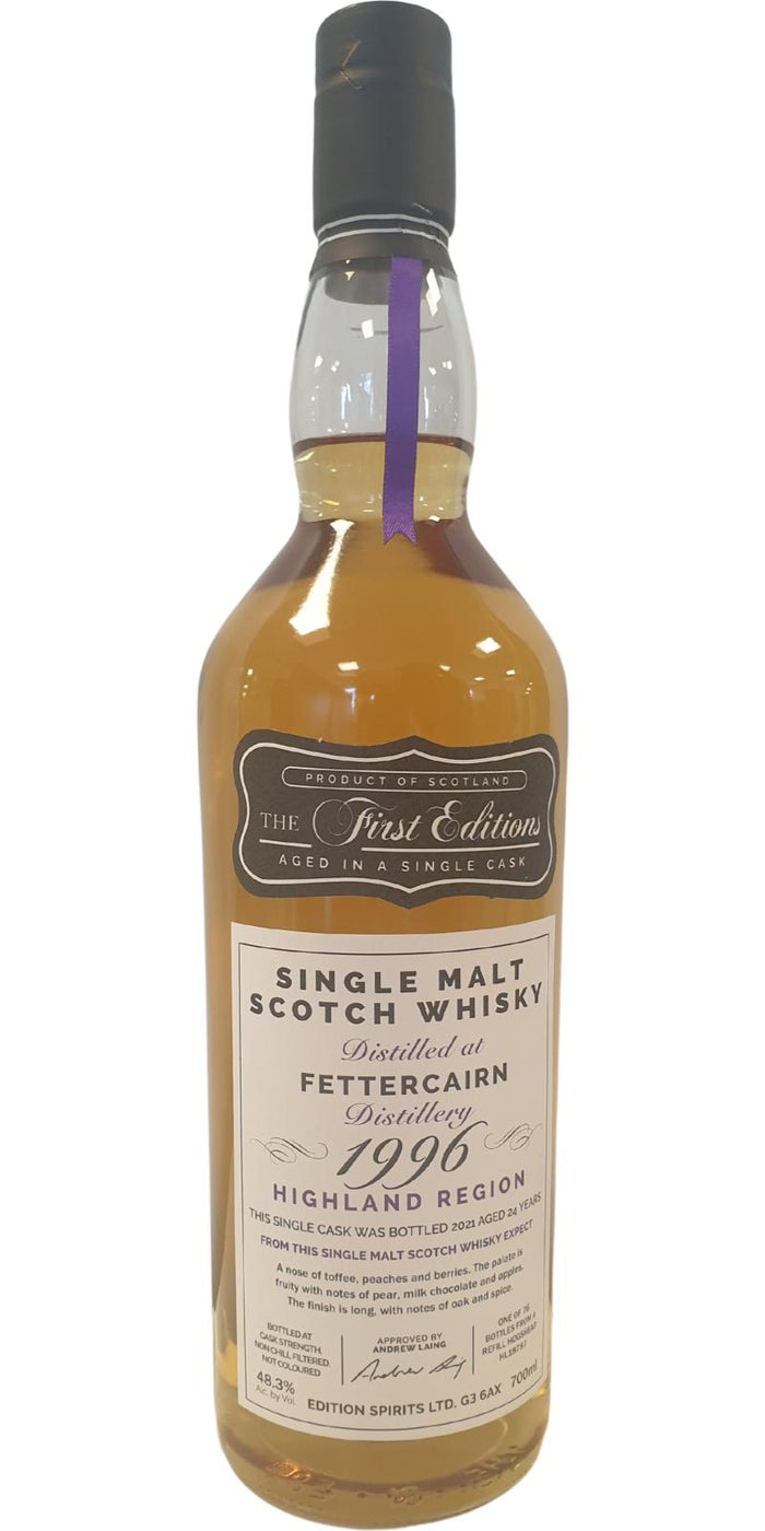 Fettercairn 1996 ED The First Editions 24 Year Old 2021 Release (Cask #HL 18787) Single Malt Scotch Whisky | 700ML