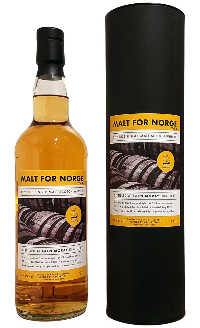 Glen Moray 2007 DR Malt for Norge Vol.2 13 Year Old 2021 Release (Cask #5458) Single Malt Scotch Whisky | 700ML