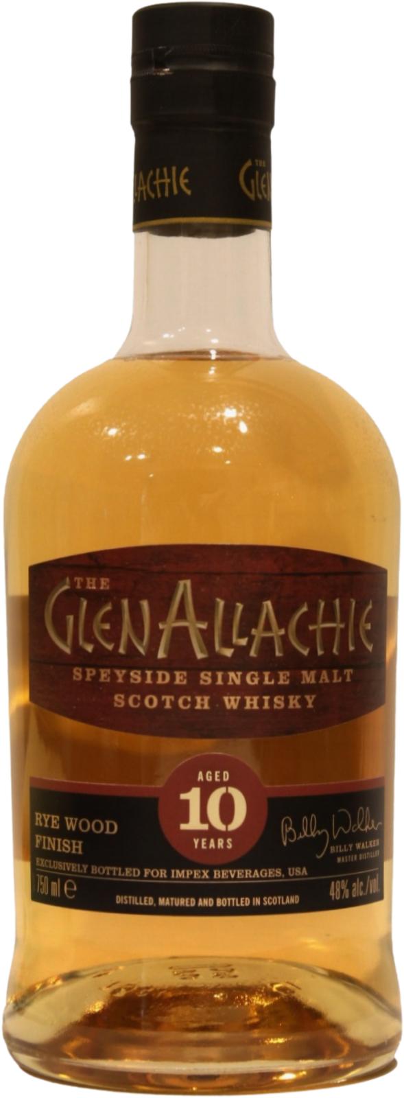Glenallachie 10-year-old Wood Finish Series - Rye 10 Year Old 2021 Release Single Malt Scotch Whisky