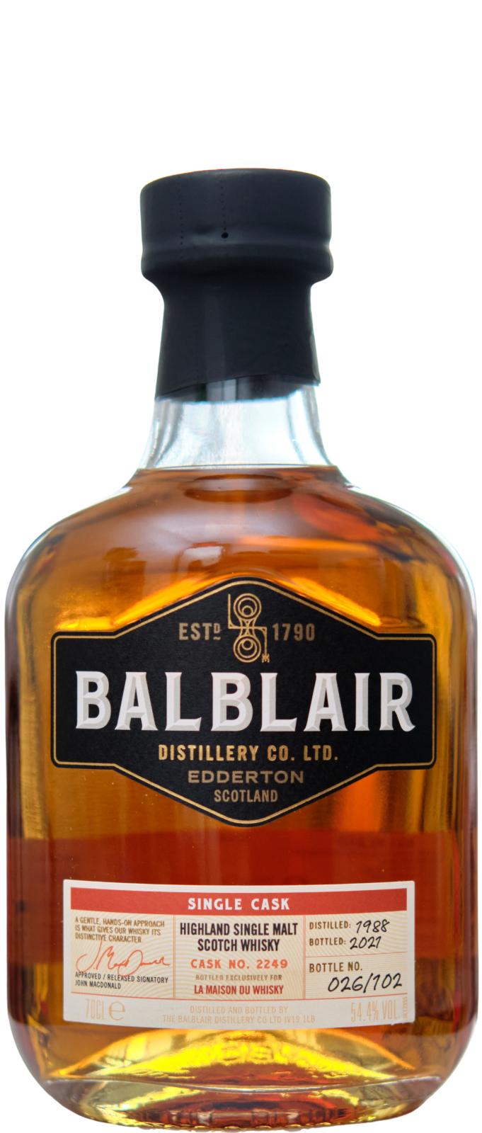 Balblair 1988 (Bottled 2021) La Maison Du Single Malt Scotch | 700ML at CaskCartel.com