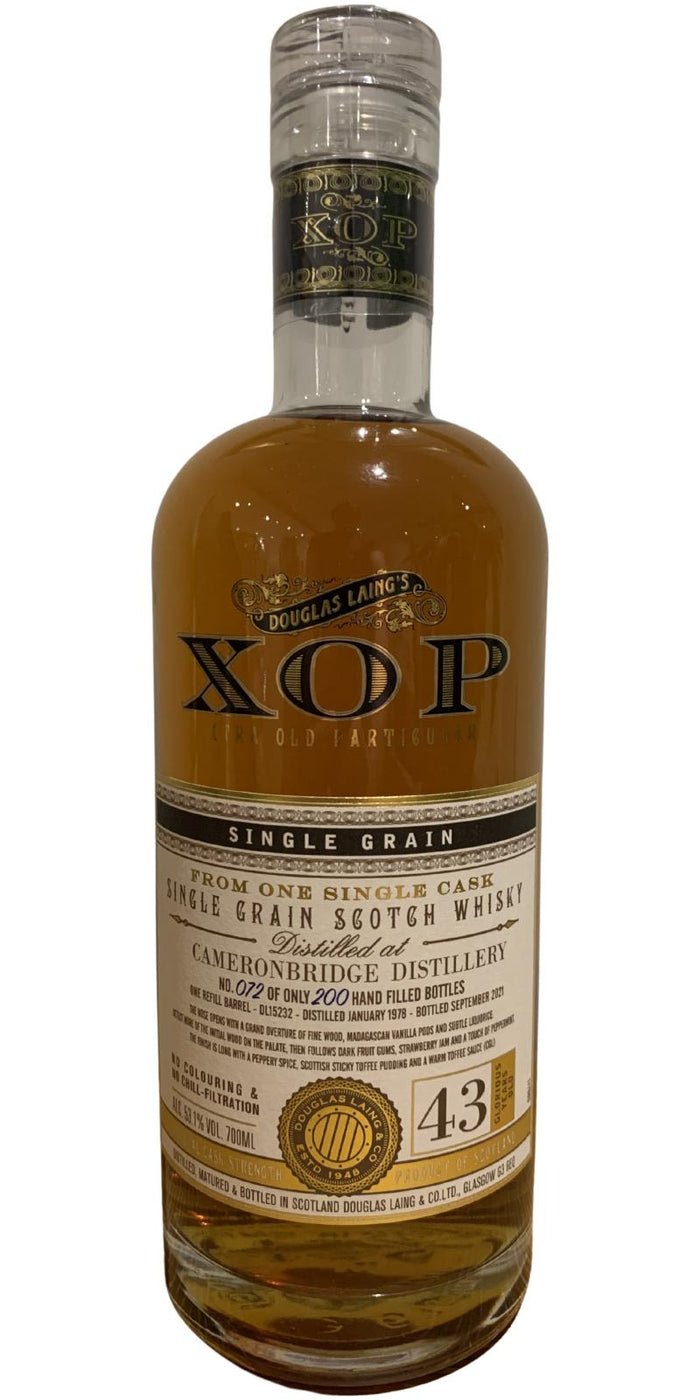 Cameronbridge Xtra Old Particular Single Cask #15232 1978 43 Year Old Whisky | 700ML