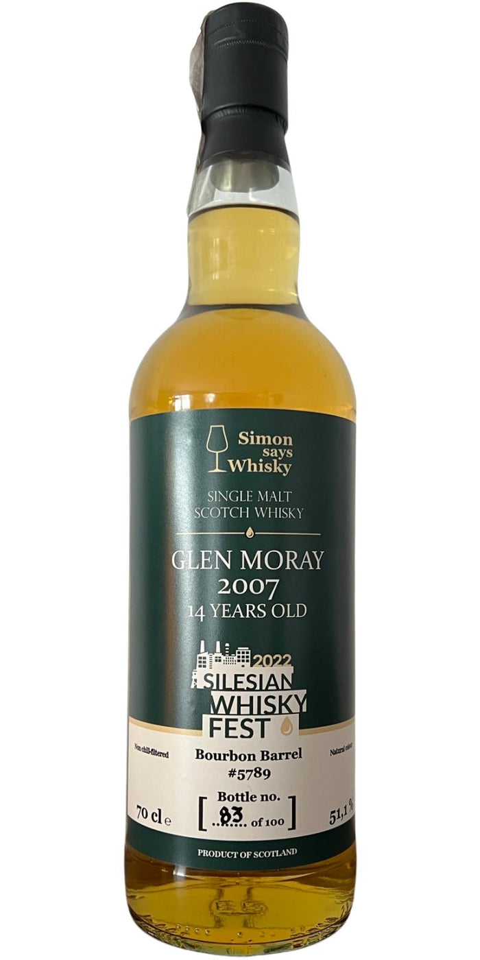Glen Moray 14 Year Old (D.2007, B.2022) Bourbon Barrel Scotch Whisky | 700ML