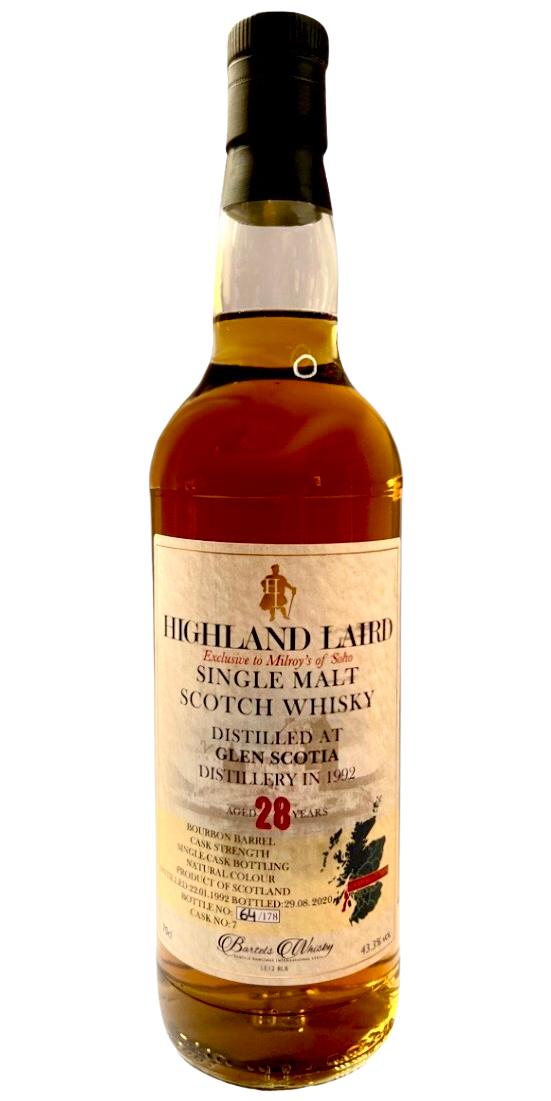 Glen Scotia 1992 (Bartels Rawlings International Ltd) Highland Laird 28 Year Old 2020 Release (Cask #7) Single Malt Scotch Whisky | 700ML at CaskCartel.com