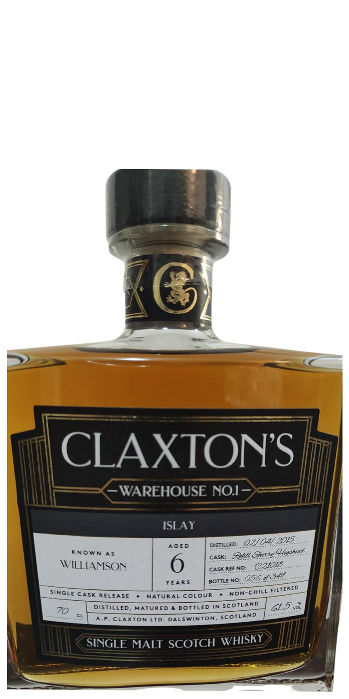 Williamson 2015 Cl Warehouse No. 1 6 Year Old 2021 Release (Cask #C21018) Single Malt Scotch Whisky | 700ML