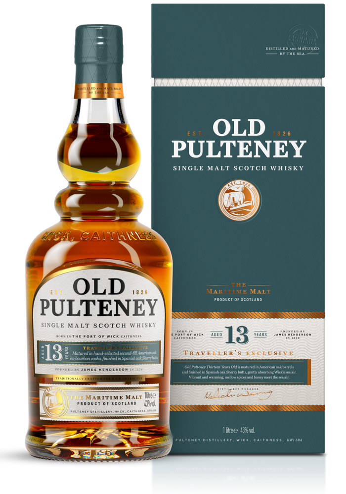 Old Pulteney 13 Year Old Traveller's Exclusive Single Malt Scotch Whisky | 1L