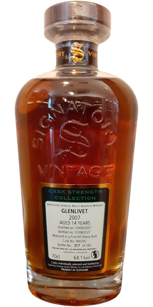 Glenlivet 14 Year Old (D.2007, B.2021) Signatory Vintage Scotch Whisky | 700ML at CaskCartel.com