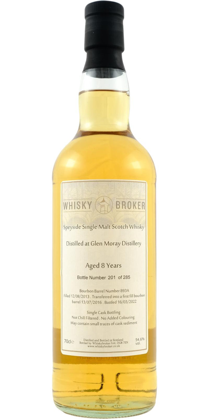 Glen Moray 2013 (Whisky Broker) 8 Year Old Single Malt Scotch Whisky | 700ML