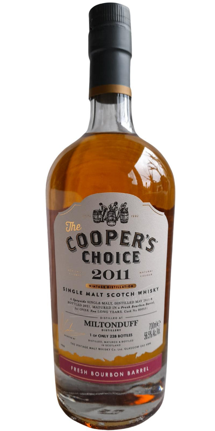 Miltonduff 2011 VM The Cooper's Choice 10 Year Old 2021 Release (Cask #800531) Single Malt Scotch Whisky | 700ML