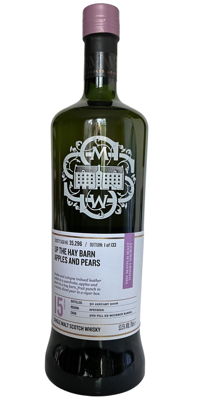 Glen Moray 2006 SMWS 35.296 Up the hay barn apples and pears 15 Year Old 2021 Release (Cask #35.296) Single Malt Scotch Whisky | 700ML