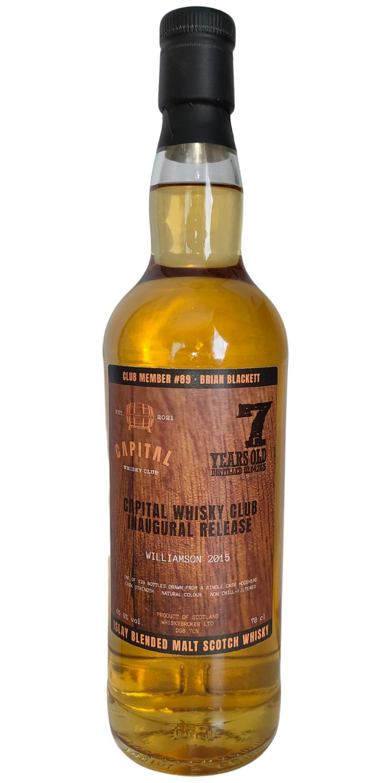 BUY] Williamson 2015 Inaugural Release 7 Year Old Scotch Whisky