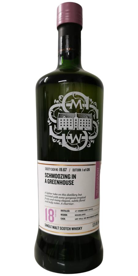 Glen Garioch 2003 SMWS 19.67 Schmoozing in a greenhouse 18 Year Old 2021 Release (Cask #19.67) Single Malt Scotch Whisky | 700ML
