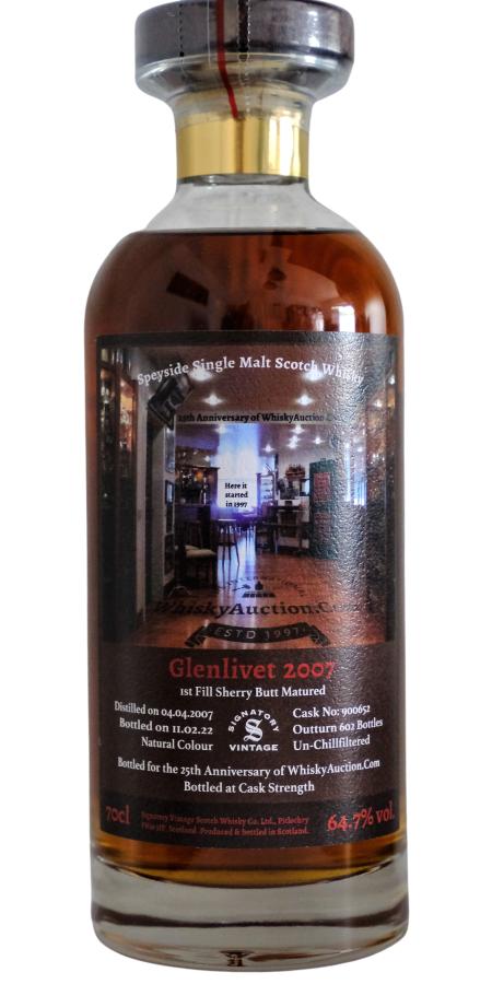 Glenlivet 2007 (Signatory Vintage) Cask No. 900652 Single Malt Scotch Whisky | 700ML at CaskCartel.com