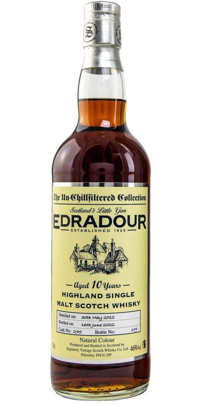 Edradour Signatory Vintage Single Cask #275 2012 10 Year Old Whisky | 700ML