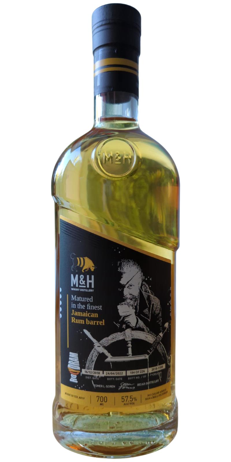 M&H 2018 Matured in The Finest Jamaican Rum Barrel Irish Whiskey | 700ML at CaskCartel.com