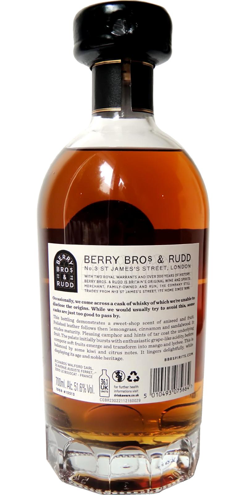 Glenrothes Berry Bros & Rudd Exceptional Single Cask #13513 1968 53 Year Old Whisky | 700ML at CaskCartel.com