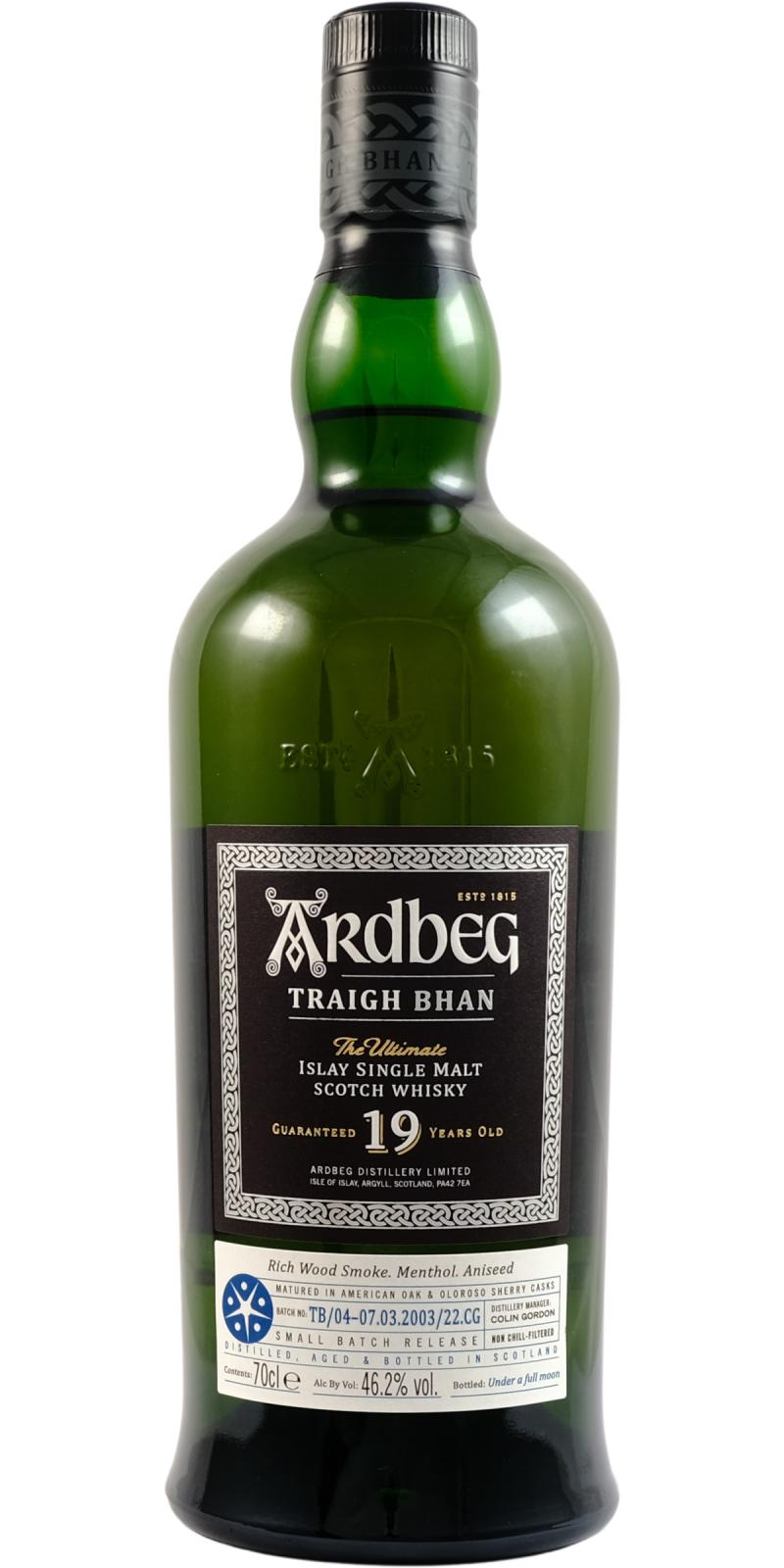 Ardbeg Traigh Bhan The Ultimate Islay (Batch TB/04-07.03.2003/22.CG) 19 Year Old Single Malt Scotch Whiskey at CaskCartel.com