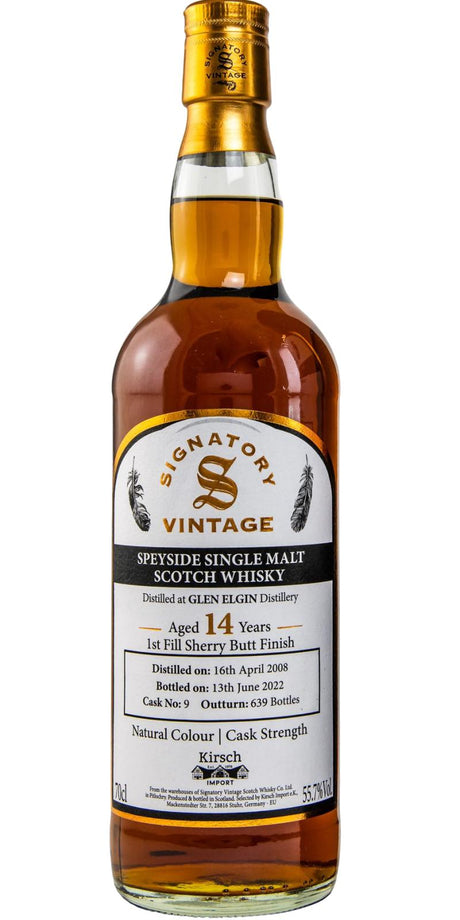 Glen Elgin 2008 (Signatory Vintage) Natural Colour | Cask Strength (14 Year Old) Speyside Single Malt Scotch Whisky at CaskCartel.com