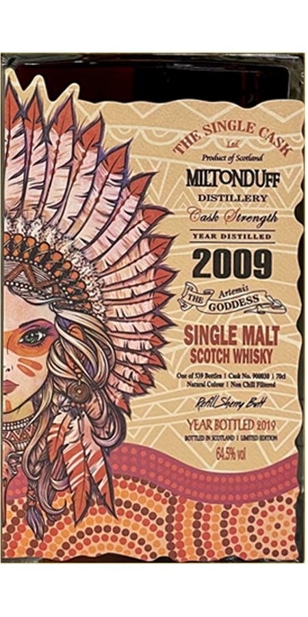 Miltonduff 2009 (The Single Cask Ltd.) Artemis the Goddess (Cask #900030) 2019 Release Single Malt Scotch Whisky | 700ML