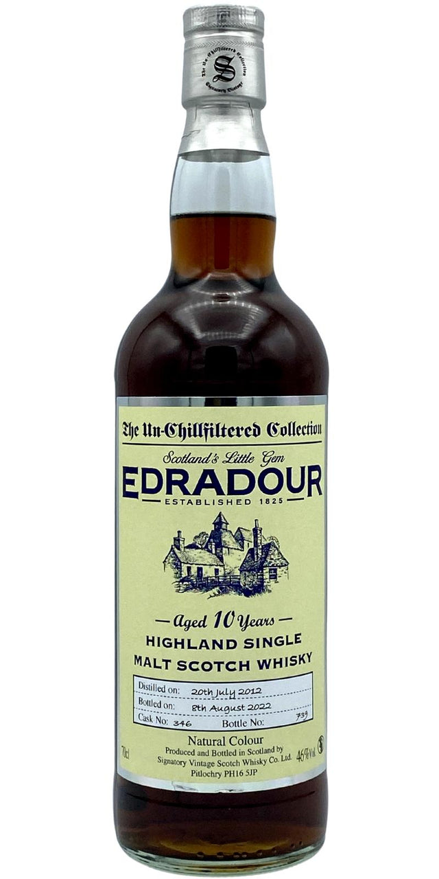 Edradour 10 Year Old (D.2012, B.2022) Cask No.346 Signatory Vintage Scotch Whisky | 700ML at CaskCartel.com