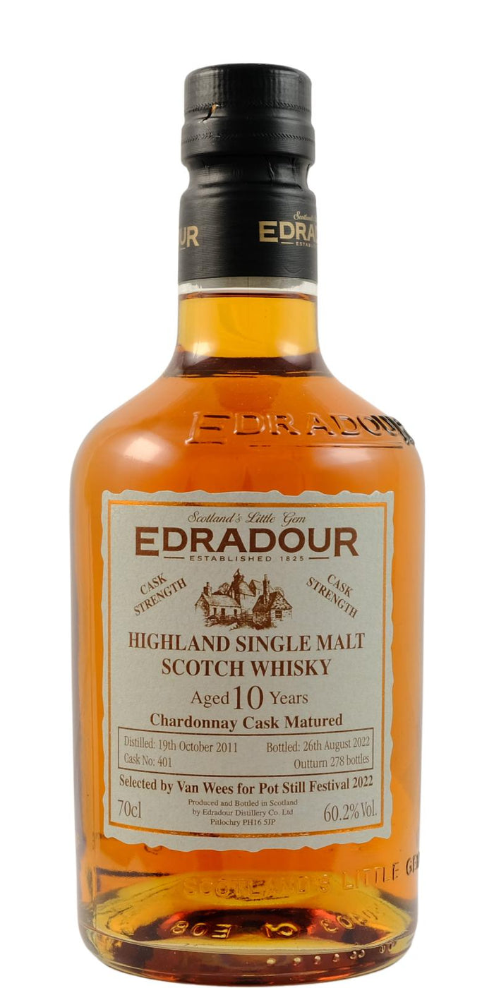 Edradour 10 Year Old (D.2011, B.2022) Chardonnay Cask Matured Scotch Whisky | 700ML