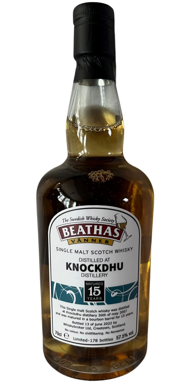 Knockdhu 2007 (Whiskybroker) Beathas Vänner (15 Year Old) Single Malt Scotch Whisky | 700ML at CaskCartel.com