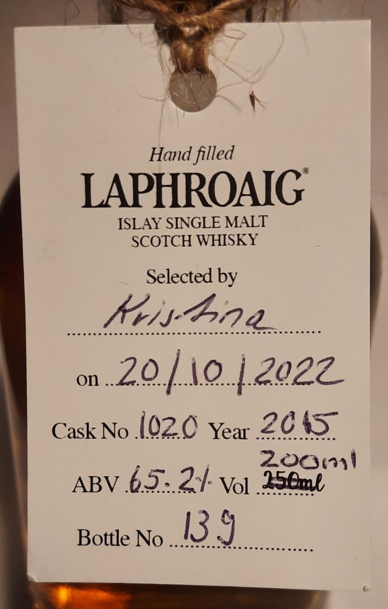 Laphroaig 2015 Handfilled - Distillery only Islay Single Malt Scotch Whisky | 200ML at CaskCartel.com