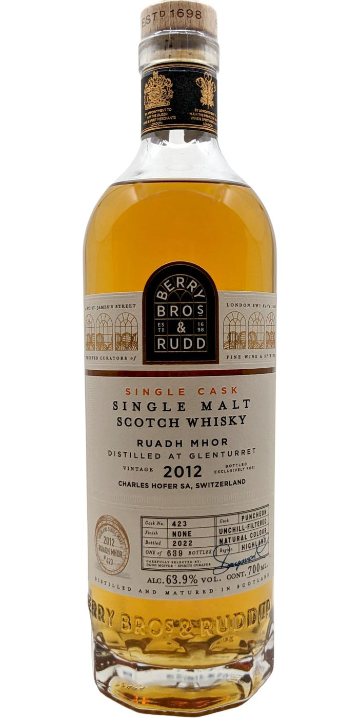 Ruadh Mhor 2012 (Berry Bros & Rudd) 2022 Release (Cask #423) Single Malt Scotch Whisky | 700ML