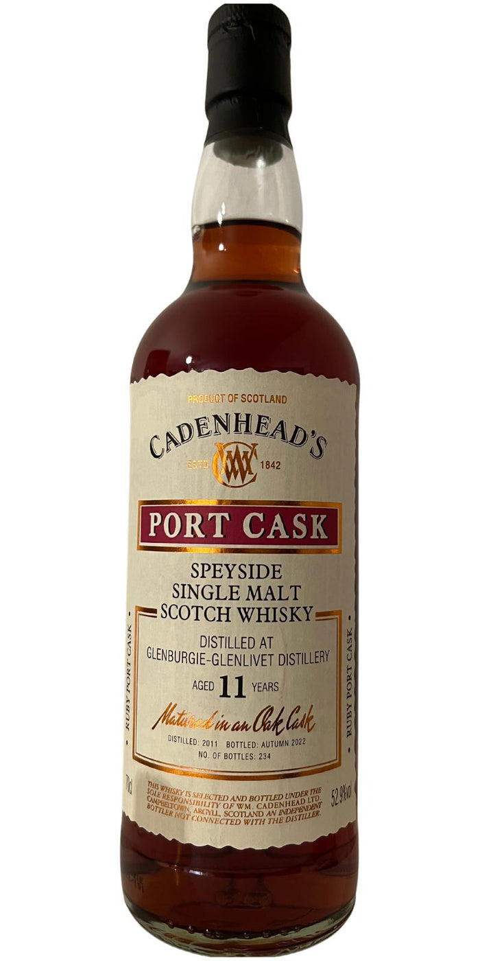 Glenburgie 2011 (Cadenhead's) Port Cask (11 Year Old) Speside Single Malt Scotch Whisky | 700ML