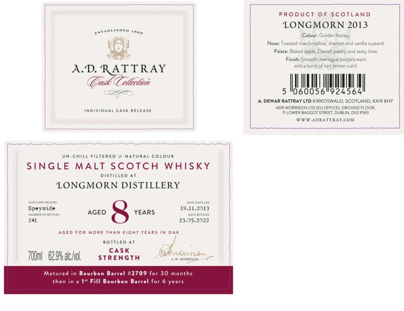Longmorn 2013 (A.D. Rattray) Cask Collection (8 Year Old) Single Malt Scotch Whisky at CaskCartel.com