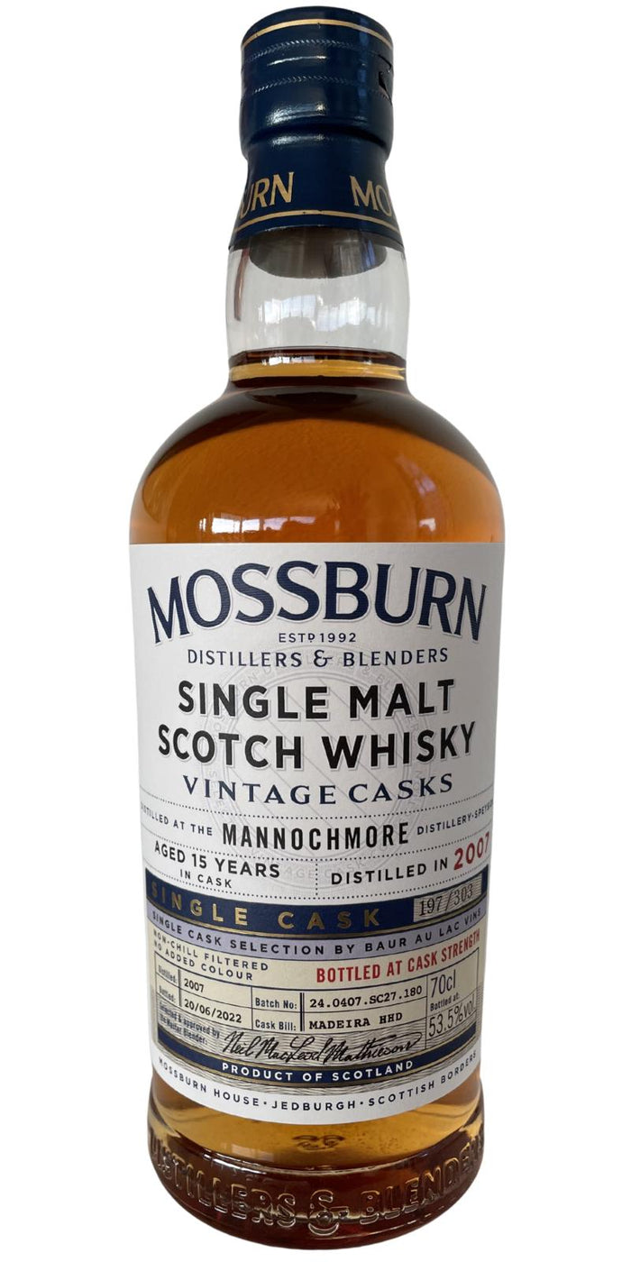 Mannochmore 2007 Mossburn Distillers & Blenders Vintage Casks 14 Year Old Scotch Whisky | 700ML