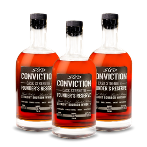 Conviction Founder's Reserve Cask Strength Bourbon Whiskey  (3) Bottle Bundle