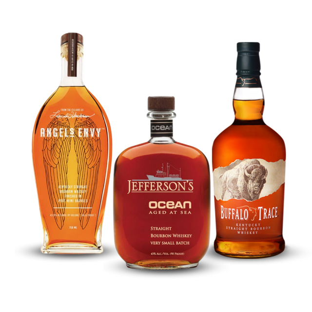Father's Day Bundle 2023 | Angel's Envy Kentucky Straight Bourbon Whiskey + Jefferson's Ocean Aged At Sea Kentucky Straight Bourbon + Buffalo Trace Kentucky Straight Bourbon At CaskCartel.com