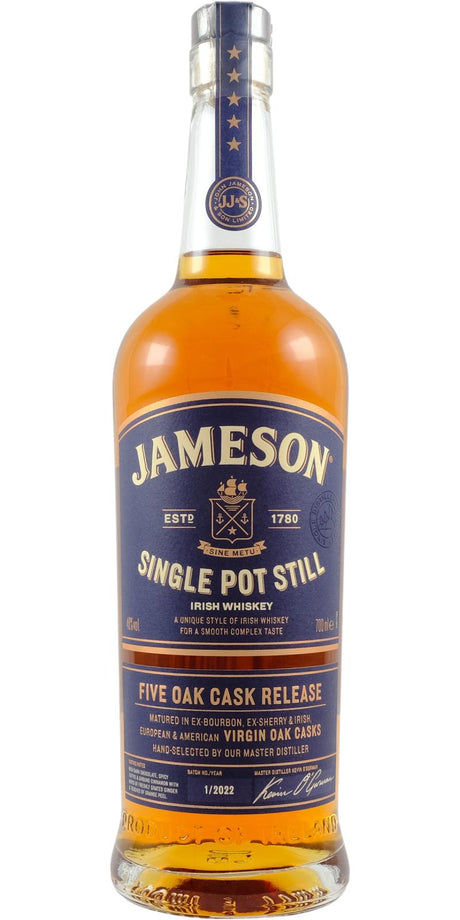 Jameson Single Pot Still Five Oak Cask Release Single Pot Still Irish Whiskey at CaskCartel.com