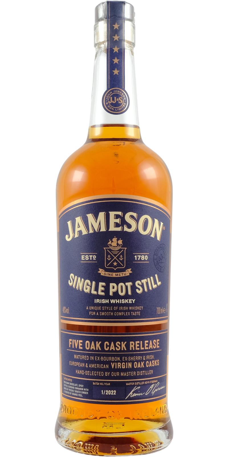 [BUY] Jameson Single Pot Still Five Oak Cask Release Single Pot Still