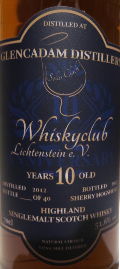 Glencadam 2012 Whiskyclub Lichtenstein 10 Year Old Single Malt Scotch Whisky | 700ML at CaskCartel.com