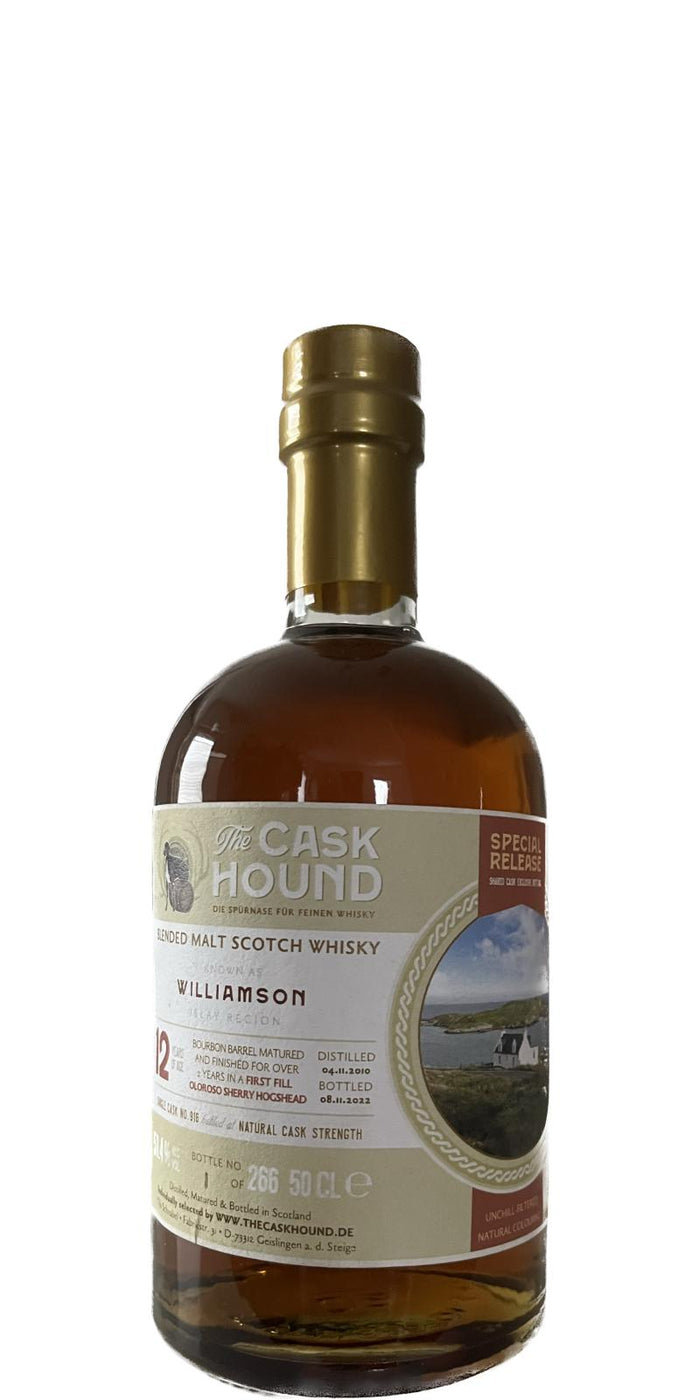 Williamson 2010 (The Caskhound) Special Release Shared Cask Exclusive Bottling 12 Year Old 2022 Release (Cask #916) Blended Malt Scotch Whisky | 500ML