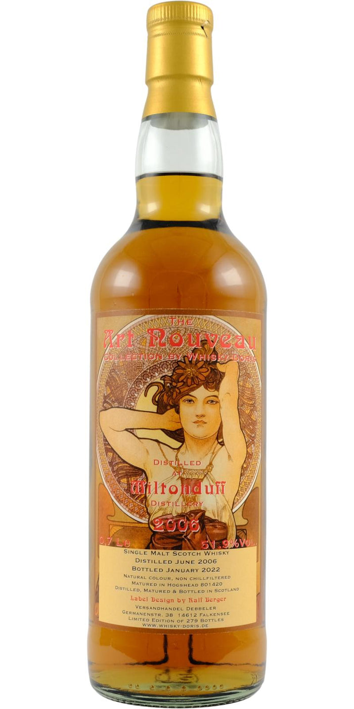 Miltonduff 2006 Whisky-Doris Art Nouveau 15 Year Old Single Malt Scotch Whisky | 700ML