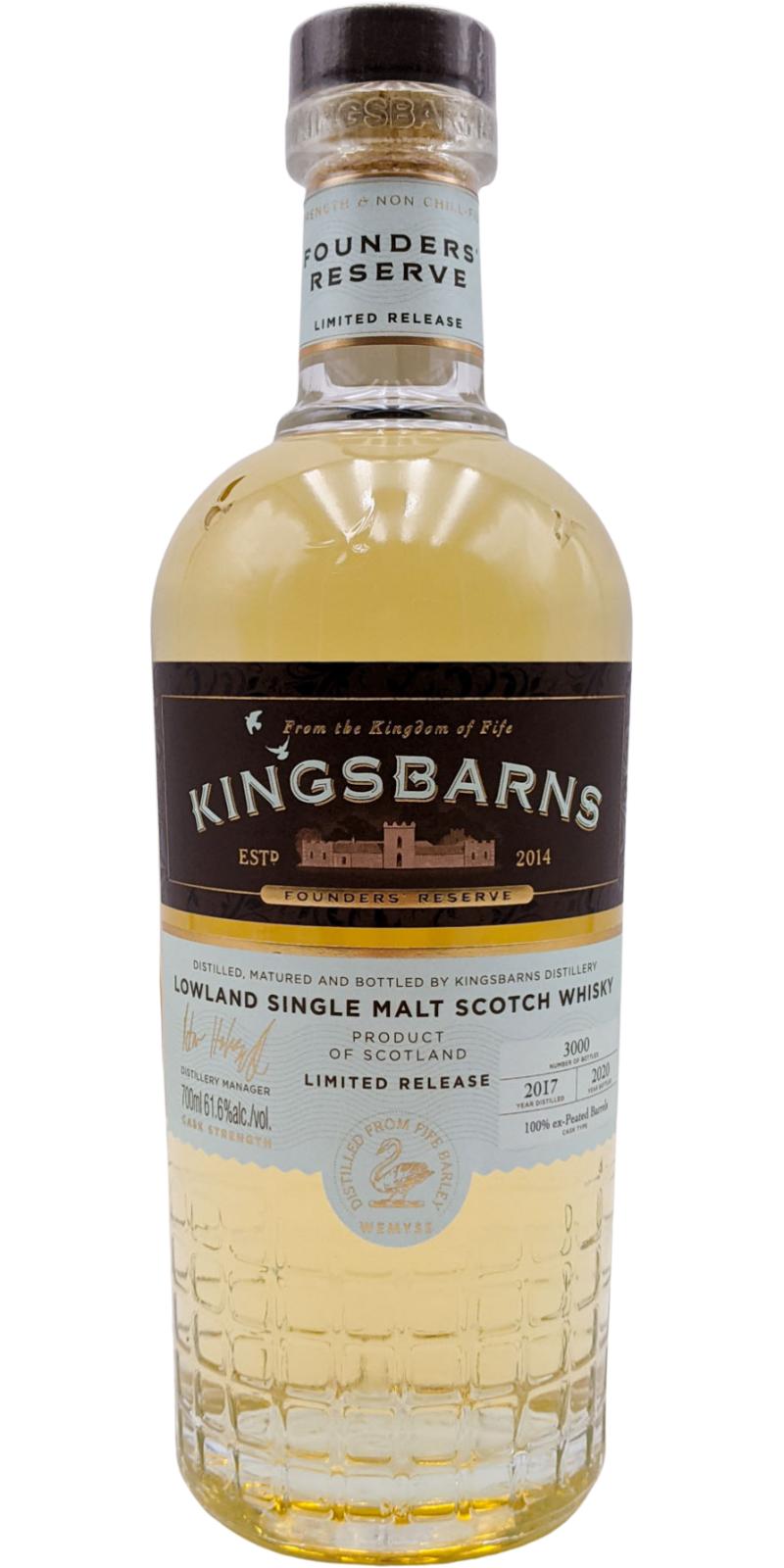 Kingsbarns Founders' Reserve (2020) Limited Release (2020) Release Scotch Whisky | 700ML at CaskCartel.com