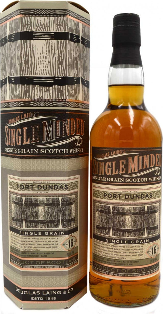 Port Dundas 16 Year Old, Douglas Laing’s Single Minded (Proof 86) Scotch Whisky | 700ML at CaskCartel.com