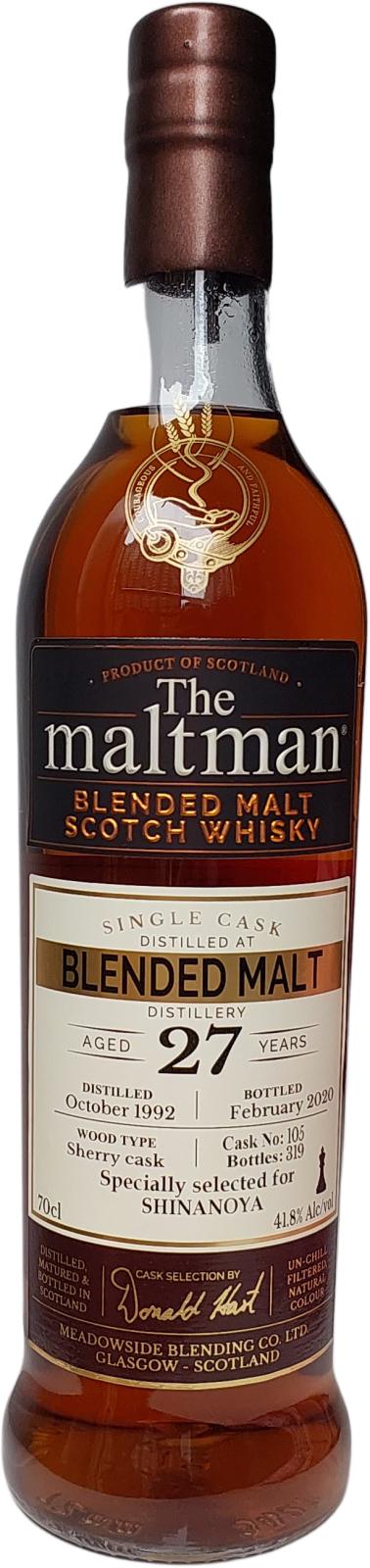 Blended Malt 1992 Meadowside Blending The Maltman - Single Cask 27 Year Old 2020 Release (Cask #105) Blended Malt Scotch Whisky | 700ML at CaskCartel.com